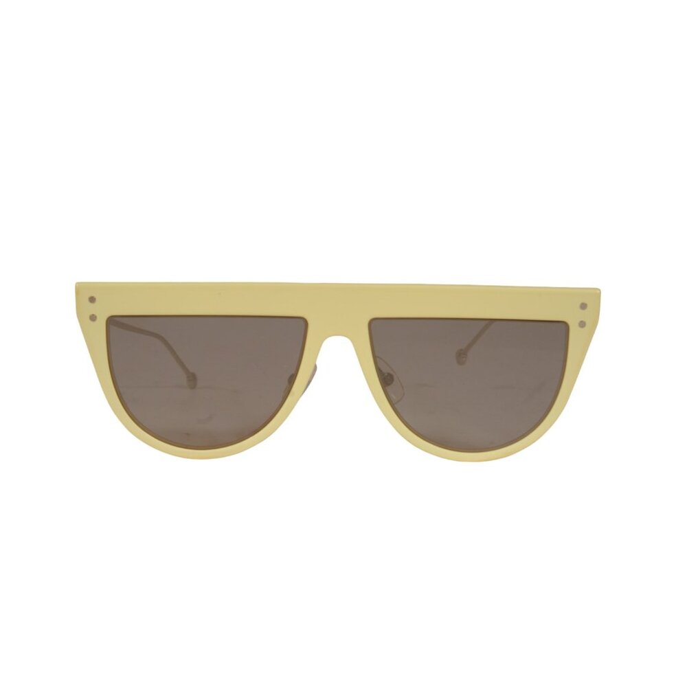Fendi Womens FF0372S Sunglasses Bright Yellow Silver Chrome Logo Shades